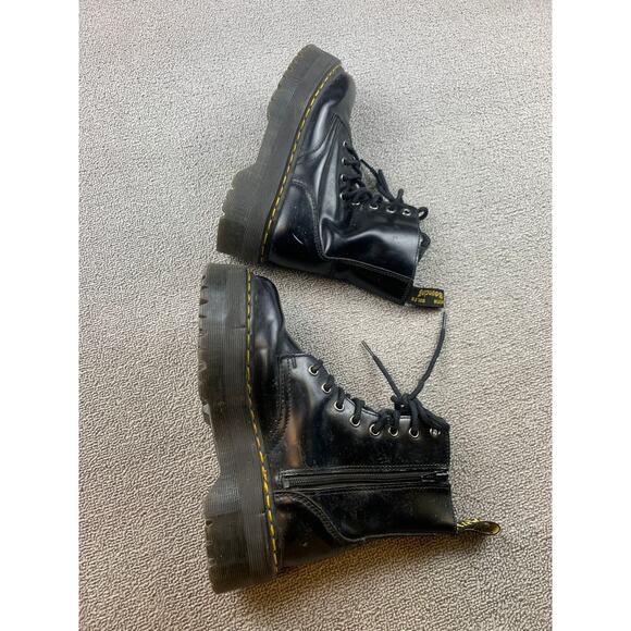 Dr. Martens Women US 5 M Black‎ Jadon Lace Up Platform Leather Boots Combat